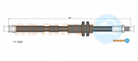 FIAT Тормозной шланг передн.Punto 99- ADRIAUTO 11.1322 (фото 1)