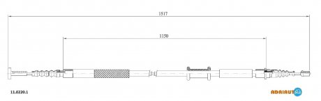 FIAT Трос ручного тормоза задн. лев. ADRIAUTO 11.0220.1