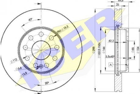 Диск тормозной ICER 78BD5615-2 (фото 1)