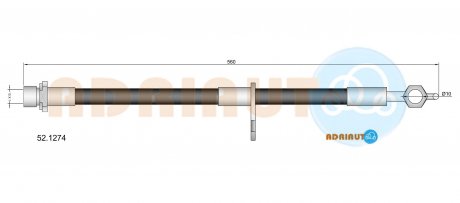 TOYOTA Шланг тормозной пер. лев.Yaris -05 ADRIAUTO 52.1274