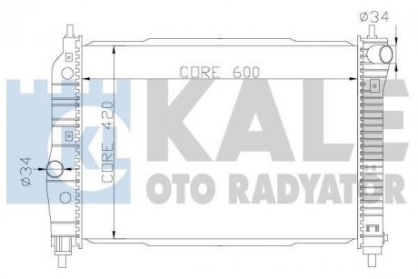 KALE CHEVROLET Радиатор охлаждения Aveo 1.4/1.5 03- (АКПП) KALE OTO RADYATOR 372300