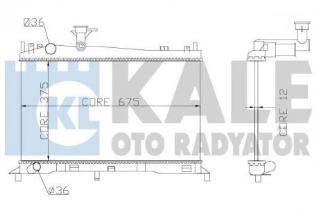KALE MAZDA Радиатор охлаждения Mazda 61.8/2.0 02- KALE OTO RADYATOR 360100 (фото 1)