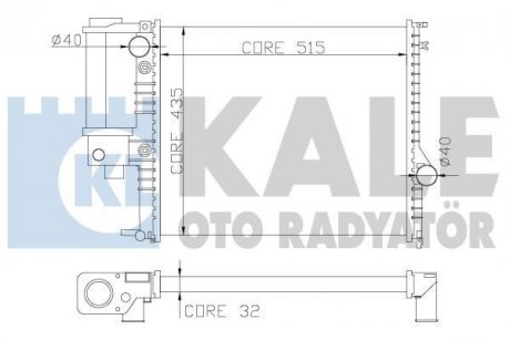 KALE BMW Радиатор охлаждения 5 E34 2.0/2.5 KALE OTO RADYATOR 348900 (фото 1)