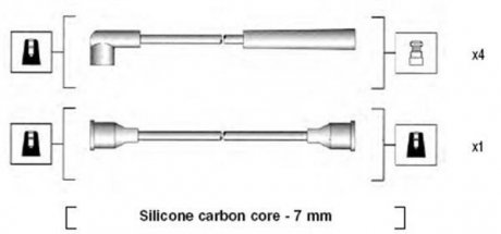 Высоковольтные провода FORD ESCORT 1,3/1,4/1,6 -86 MAGNETI MARELLI MSK765