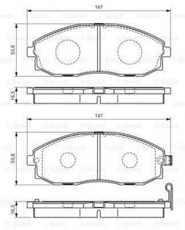 HYUNDAI Тормозные колодки передн. H-1 97- BOSCH 0986495065 (фото 1)