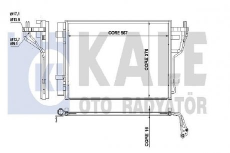 KALE KIA Радиатор кондиционера Cerato II 1.6/2.0 09- KALE OTO RADYATOR 342535 (фото 1)