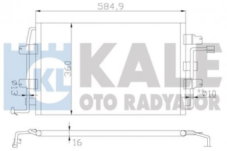 KALE VW Радиатор кондиционера New Beetle 00- KALE OTO RADYATOR 376400 (фото 1)