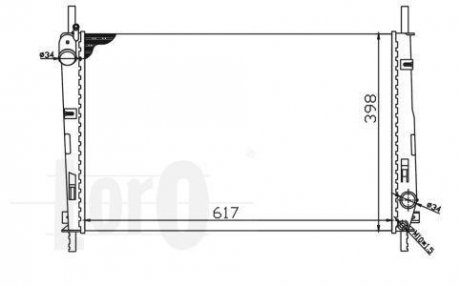 Радиатор охлаждения двигателя MONDEO III 1.8 i 16V (AC +/-) 00- LORO DEPO 017-017-0015