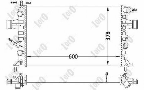 Радиатор воды Astra G/Zafira A 98-05 1.4-2.2 LORO DEPO 037-017-0019