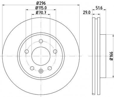 Диск гальмівний пров..Chevrolet Captiva (296*29) / Opel Antara 06- HELLA 8DD 355 114-401