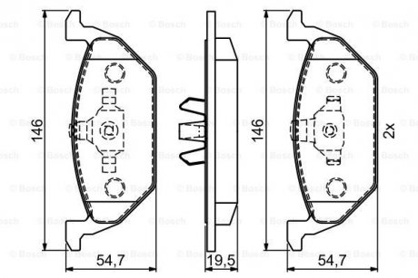 Тормозные колодки перед. AUDI A2, A3 VW Bora,Golf IV SEAT SKODA BOSCH 0986495454 (фото 1)