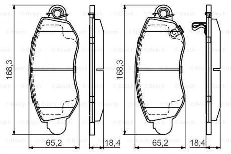 Тормозные колодки передние TRANSIT 00- BOSCH 0986495443