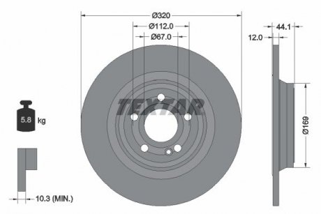 Диск тормозной TEXTAR 92324303