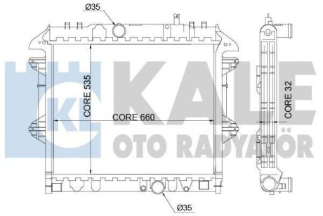 KALE TOYOTA Радиатор охлаждения с АКПП Hilux VII 2.5.3.0 D-4D 05- KALE OTO RADYATOR 342335