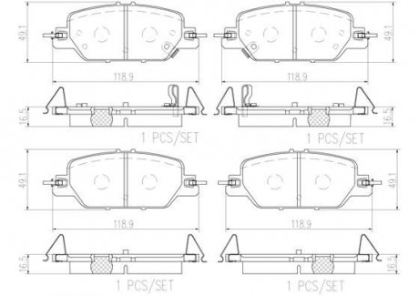 Тормозные колодки дисковые BREMBO P28 097 (фото 1)