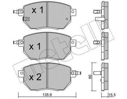 Комплект гальмівних колодок Metelli 22-0741-0