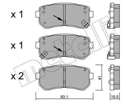 Комплект гальмівних колодок Metelli 22-0725-1