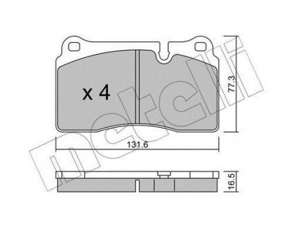 Комплект гальмівних колодок Metelli 22-0695-0