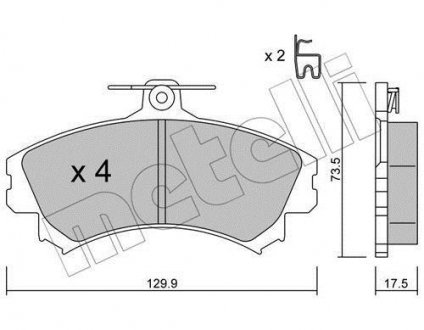 Комплект гальмівних колодок Metelli 22-0216-1