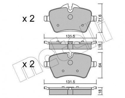 Комплект гальмівних колодок Metelli 22-0768-0