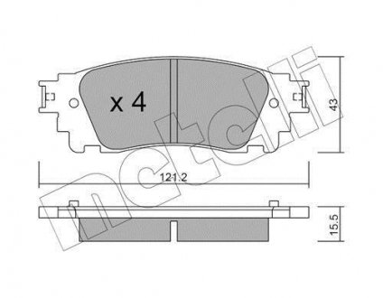 Комплект гальмівних колодок (дискових) Metelli 22-1041-0