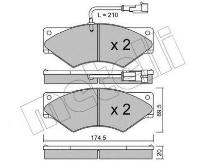 Комплект гальмівних колодок (дискових) Metelli 22-0849-1 (фото 1)