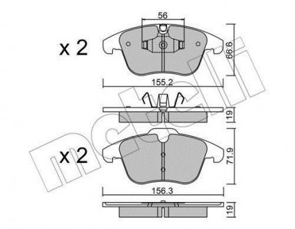 Комплект гальмівних колодок (дискових) Metelli 22-0675-4