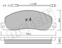 Комплект гальмівних колодок (дискових) Metelli 22-0098-0 (фото 1)