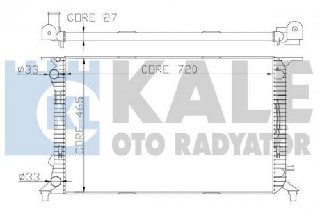 KALE VW Радиатор охлаждения Audi A4/5/6,Q3/5 1.8TFSI/2.0TDI 07- KALE OTO RADYATOR 342340