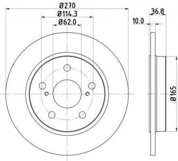 Диск гальмівний з покриттям PRO; задн. PAGID HELLA 8DD355118971