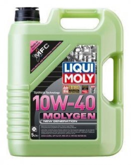 LM 5л Molygen New Generation 10W-40 НС-синтетичне моторне масло API CF/SL, ACEA: A3/B4, MB 229.3, VW 502 00/505 00 LIQUI MOLY 9951