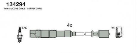 DB Комплект высоковольтных проводов W169,245 04- HITACHI 134294