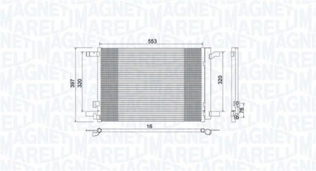 VW радіатор кондиціонера Audi A3,Golf VII,Passat,Touran,Skoda Octavia IV,SuperB III MAGNETI MARELLI 350203964000