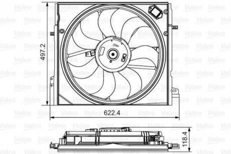 RENAULT Вентилятор радиатора Kadjar,Nissan Qashqai II 1.2/1.6dCi 13- Valeo 698582 (фото 1)