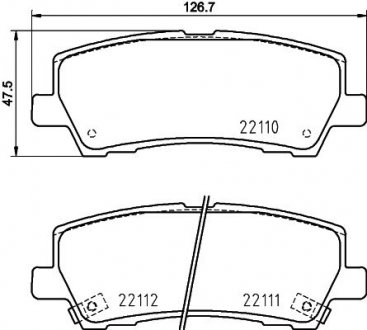 FORD USA гальмівні колодки задні MUSTANG 14- HELLA 8DB 355 036-441 (фото 1)