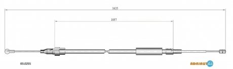 AUDI трос ручного гальма TT 98- 1610/1055 ADRIAUTO 03.0255