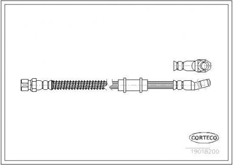 Шланг гальмівний ВАЗ 2121 передній (L=471 мм) (вир-во) CORTECO 19018200 (фото 1)