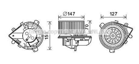 AVA CITROEN вентилятор салону Evasion, Jumpy, Fiat Scudo, Peugeot 806, Expert 95- AVA COOLING PE8393