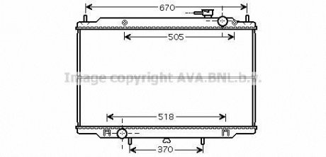 Радіатор охолодження NISSAN PICKUP D22-NP300 98+ (AVA) AVA COOLING DN2266 (фото 1)