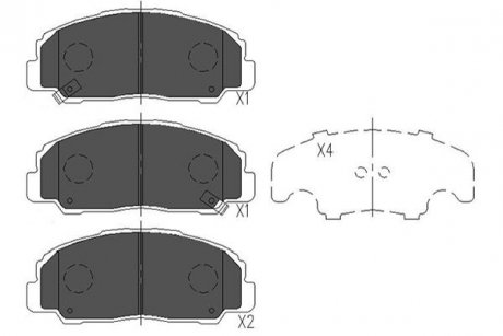 PARTS TOYOTA гальмівні колодки передн. Land Cruiser -96 KAVO KBP-1505 (фото 1)