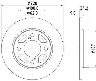 PRO SUZUKI диск гальм. задн. SWIFT 17- HELLA 8DD 355 132-041