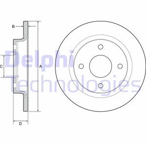 FORD Диск гальмівний задній FIESTA VII 1.0 Delphi BG4954C (фото 1)