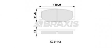 Гальмівні колодки комплект BRAXIS AA0121 (фото 1)
