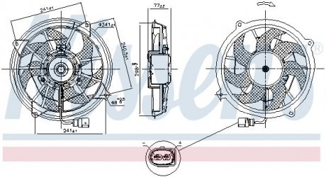 VW Вентилятор радіатора SHARAN 1.8, 1.9, 2.0, 2.8 97- NISSENS 85909