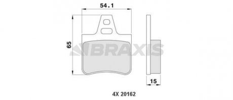 Гальмівні колодки комплект BRAXIS AA0164