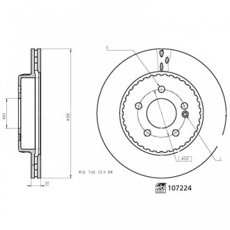 FEBI DB диск гальмівний задній W205/W213 FEBI BILSTEIN 107224 (фото 1)