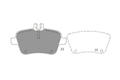 Комплект гальмівних колодок PARTS KAVO KBP-6619