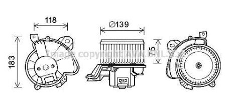 AVA CITROEN Вентилятор салона Nemo, Fiat Doblo, Grande Punto, Punto, Linea, Opel Corsa D/E, Peugeot Bipper AVA COOLING FT8431