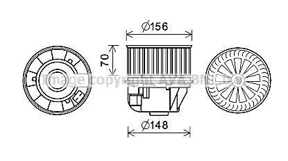 AVA FORD вентилятор салону Focus II,Galaxy,Kuga I,Mondeo IV,S-Max AVA COOLING FD8613