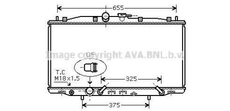 AVA HONDA Радіатор охолодження двиг. Accord VII 2.4 03- AVA COOLING HD2179